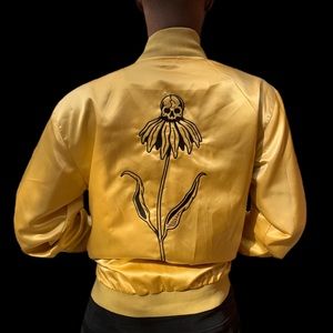 BALL&CHAIN.CO Golden Yellow Satin Bomber! MED